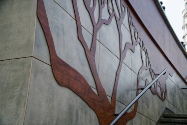 Vintage grunge taş stairswith halka açık park - iyi için arka plan