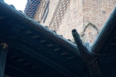 Eski bir taş Castle ikinci katı Ortaçağ ahşap Galeri