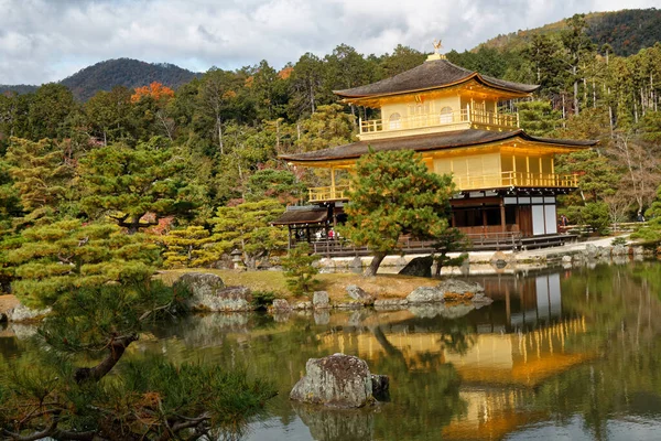 Temple Kinkakuji Pavillon Kyoto Japon Bord Étang — Photo