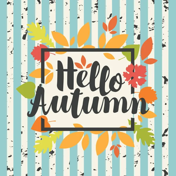 Banner Vetorial Com Inscrição Hello Autumn Pode Ser Usado Para — Vetor de Stock