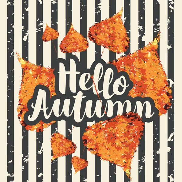 Bannière Vectorielle Avec Inscription Hello Autumn Peut Être Utilisé Pour — Image vectorielle