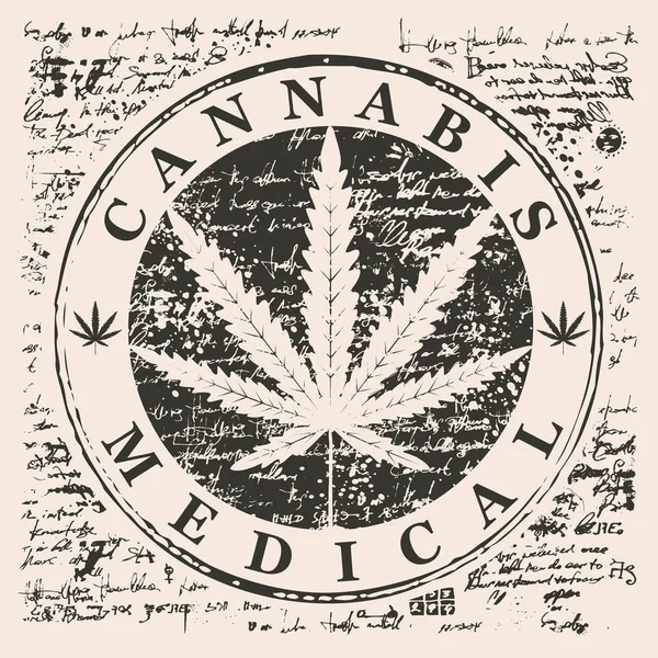 Bandiera Vettoriale Cannabis Medica Con Motivo Foglie Canapa Sfondo Astratto — Vettoriale Stock