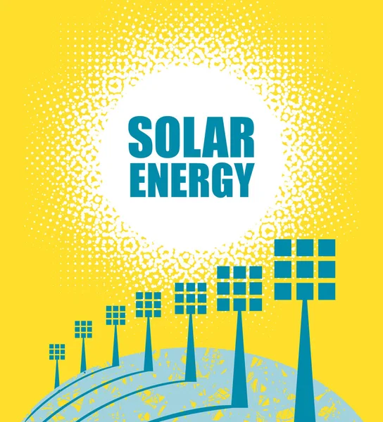 Vector Banner Theme Solar Energy Green Evolution Illustration Solar Panels — Stock Vector