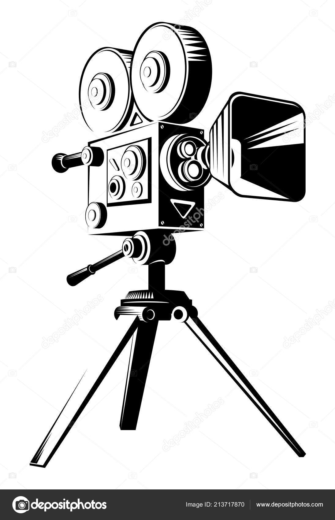 Black Retro Movie Camera Tripod Flat Vector Cartoon Illustration Isolated Stock Vector Image by ©paseven #213717870 Black Retro Movie Camera Tripod Flat Vector Cartoon Illustration Isolated Stock Vector Image by ©paseven #213717870