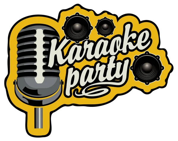 Vector Muziek Poster Het Spandoek Met Inscriptie Karaoke Party Microfoon — Stockvector