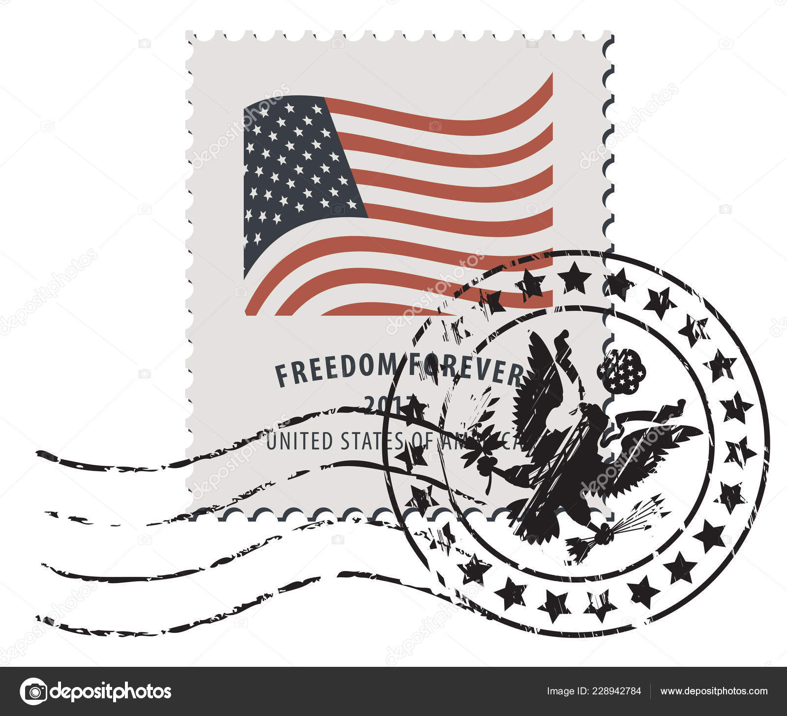 Ilustração Vetorial Selo Postal Dos Eua Com Carimbo Postal Estilo Vetor de  ©paseven 228942784, image size:1600x1456