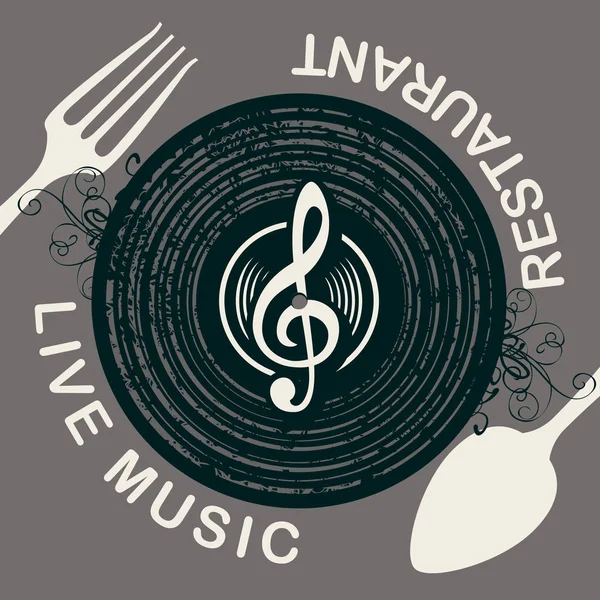 Menu Vectoriel Bannière Pour Restaurant Avec Musique Live Décorée Avec — Image vectorielle
