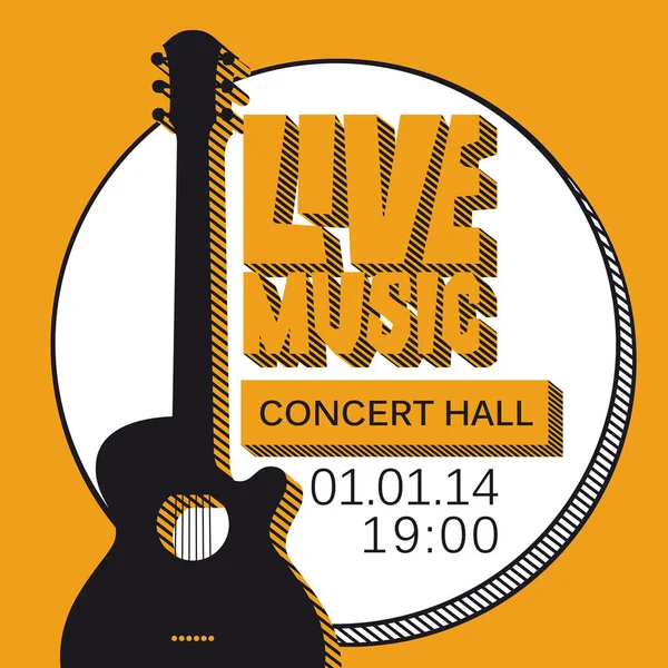 Vector Affiche Voor Een Live Muziek Concert Een Festival Met — Stockvector