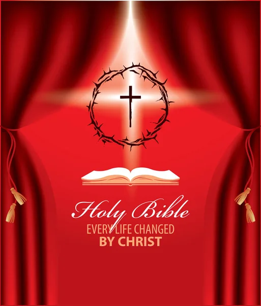 Vector Easter Banner Words Holy Bible Every Life Changed Christ — Stock Vector