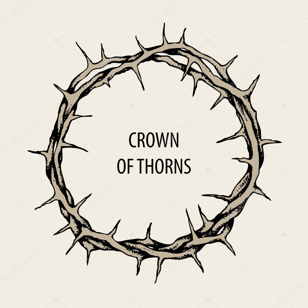 Vector Easter banner with crown of thorns and words