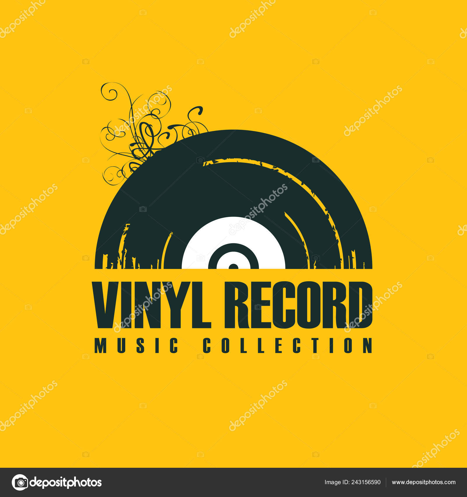 Retro Música. Jogador Para Discos De Vinil. Logotipo, Ícone. Ilustração  Vetorial Com Lugar Para Texto. Royalty Free SVG, Cliparts, Vetores, e  Ilustrações Stock. Image 85779358