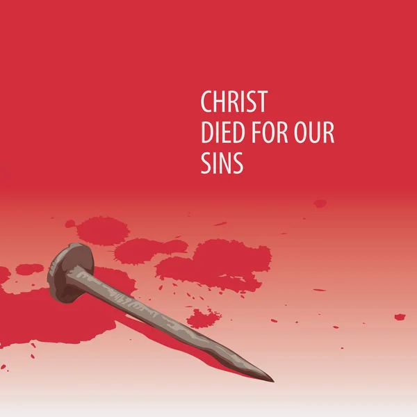 Illustrazione Religiosa Vettoriale Striscione Pasquale Con Parole Cristo Morto Nostri — Vettoriale Stock