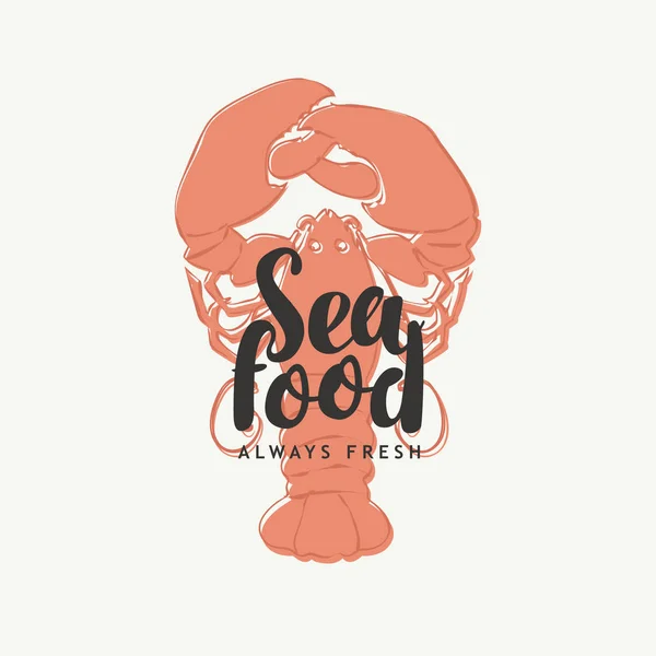Vektor Mořské Plody Nápisu Nebo Menu Pro Restauraci Nebo Obchod — Stockový vektor