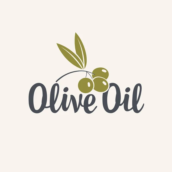 Icon or logo for olive oil with olive branch — Stock Vector