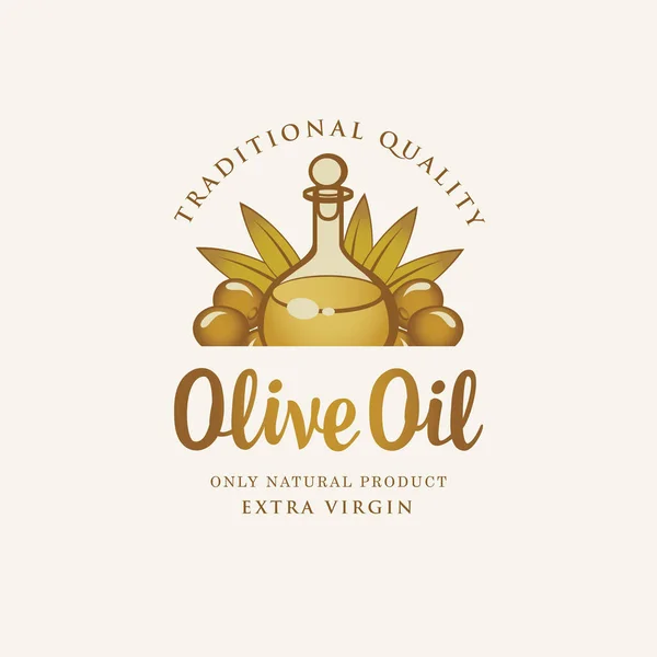 Étiquette vectorielle pour huile d'olive avec inscription — Image vectorielle