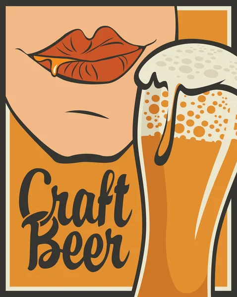 工艺啤酒与一杯啤酒的横幅 — 图库矢量图片
