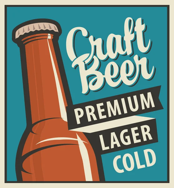Transparent wektor z butelki piwa w stylu retro — Wektor stockowy