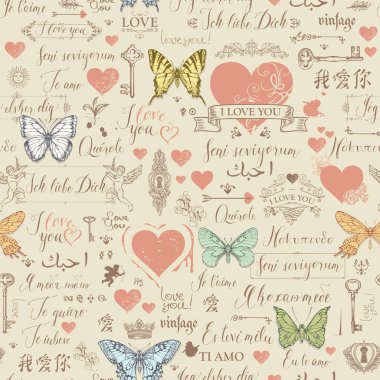 aşk yazı ve kalpleri ile Seamless Modeli