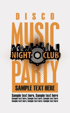 gece kulübünde bir disko müzik partisi için poster