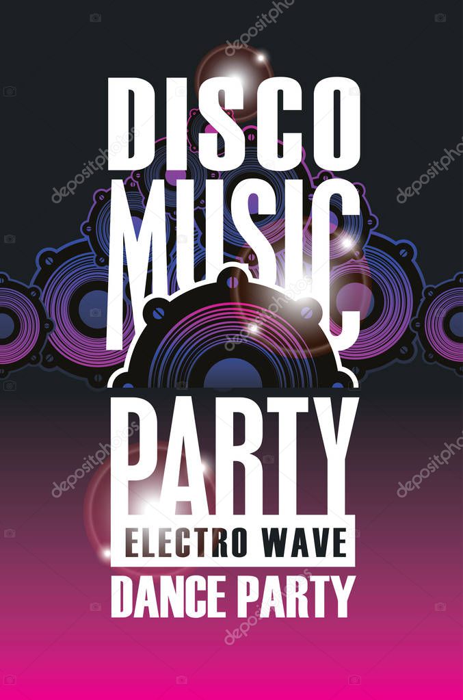 poster for dance music party with audio speaker