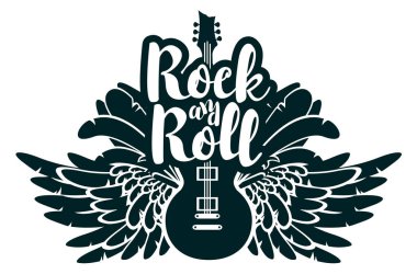 rock müzik gitar ve kanatlar için Banner