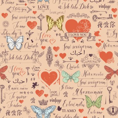 aşk yazı ve kalpleri ile Seamless Modeli