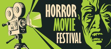 korku filmi festivali için afiş, korkunç sinema