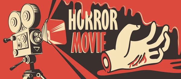 Banner for horror movie festival, scary cinema — Stock Vector