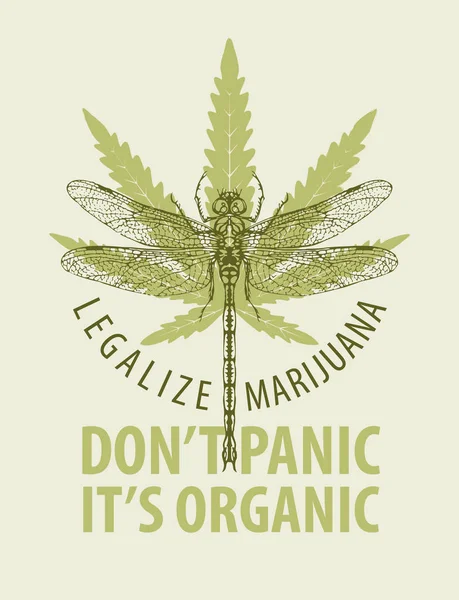 Banner legalizálja a marihuána, cannabis levél — Stock Vector