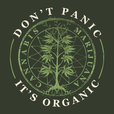 banner for legalize marijuana with cannabis plant clipart