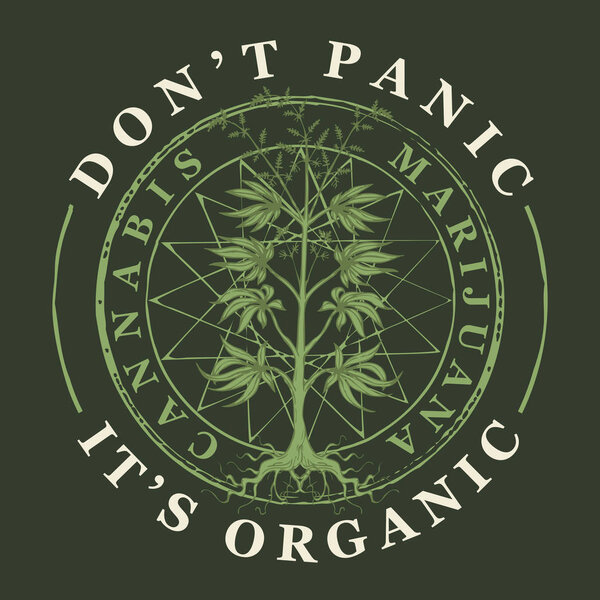 banner for legalize marijuana with cannabis plant