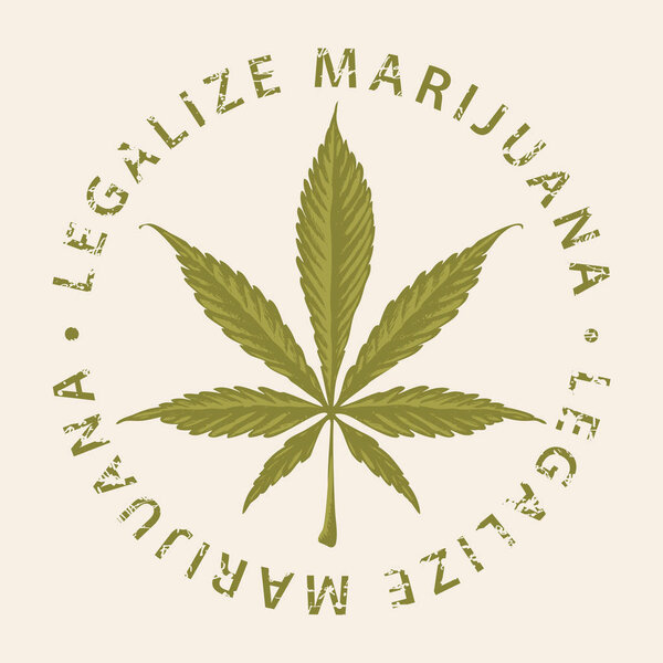 banner for legalize marijuana with cannabis leaf