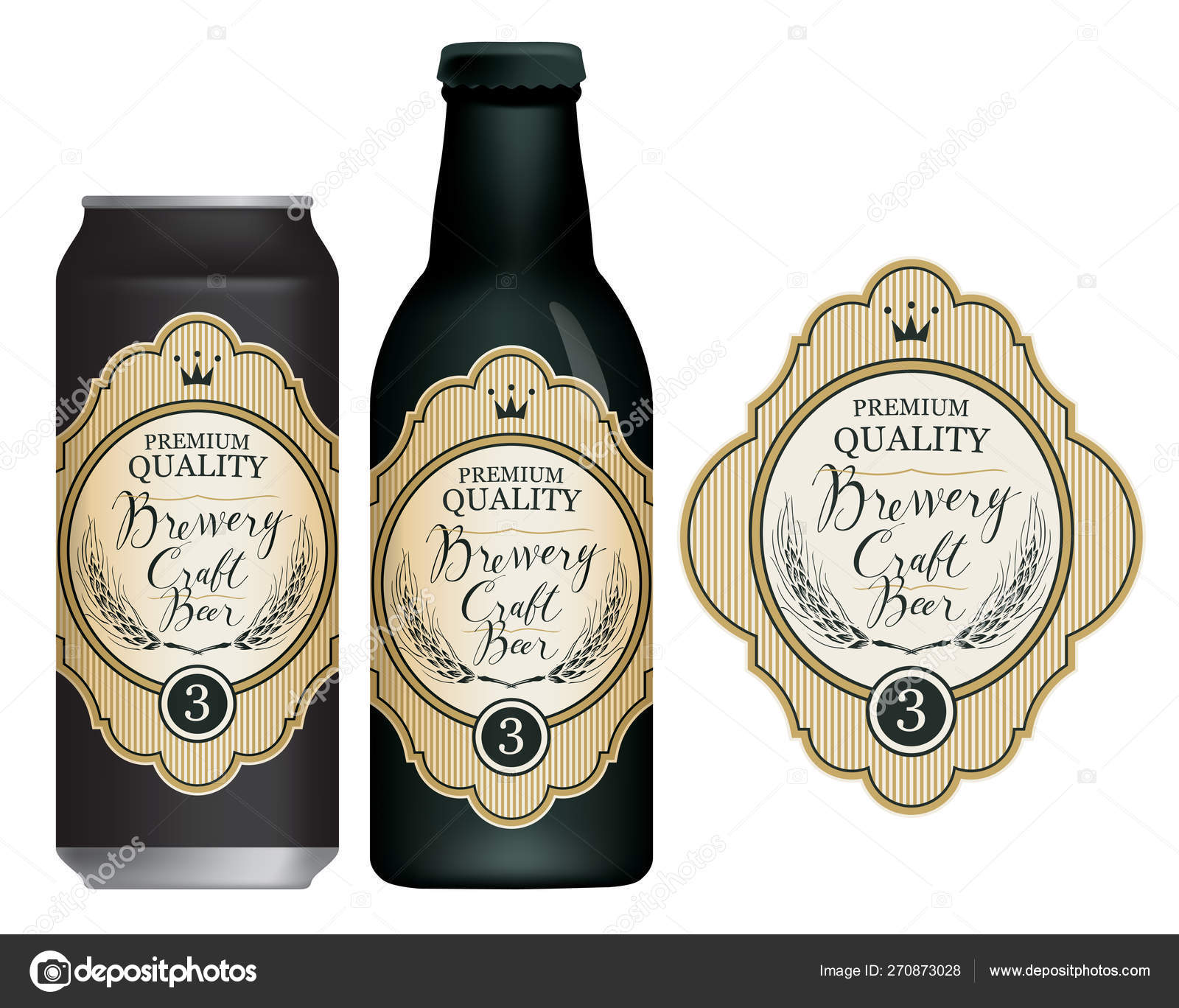 Vector Beer Label On Can And Bottle Stock Paseven Beer Can And Bottle Stock Vector
