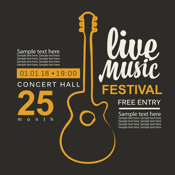 banner for live music festival with guitar