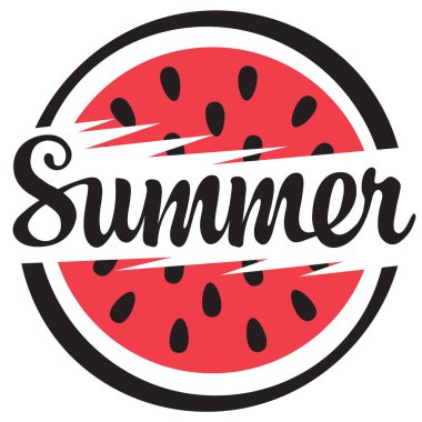 Komik bir karpuz ile vektör yaz afiş