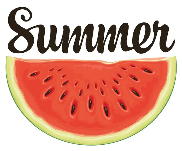 Vector summer banner with a funny watermelon — Stock Vector