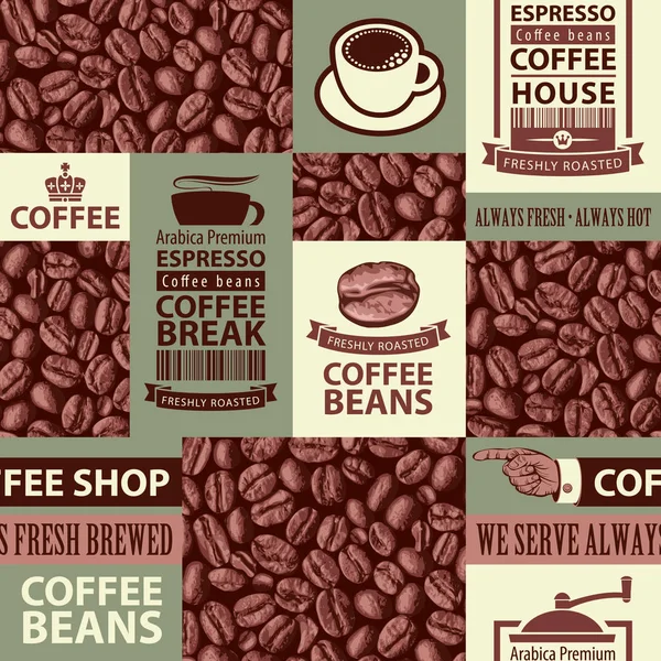 Ενιαίο μοτίβο στο θέμα του καφέ σπίτι — Διανυσματικό Αρχείο
