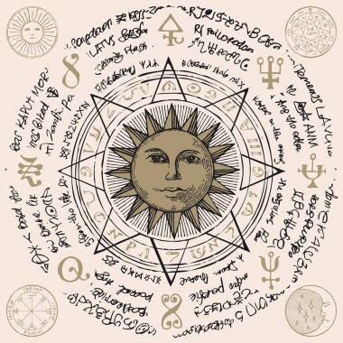 Sekizgen bir yıldız güneşte çizimi