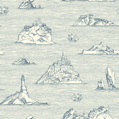 vintage seamless background on the theme of travel clipart