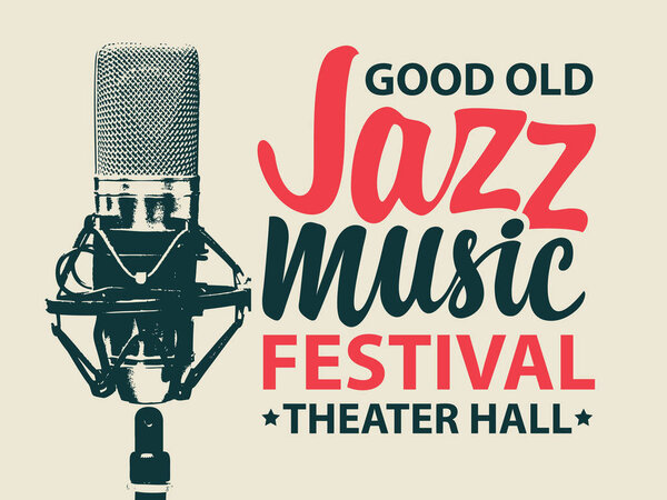 poster for a jazz music festival with microphone