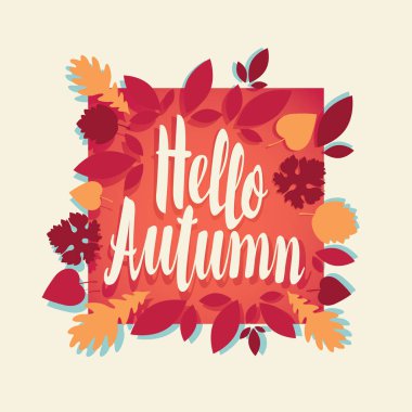 yazıt Merhaba sonbahar yaprak bir çerçeve içinde