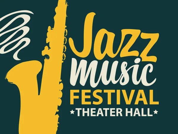 Poster per festival di musica jazz con sassofono — Vettoriale Stock