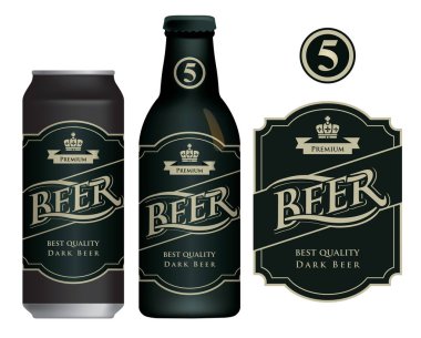 bira ve şişe vektör bira etiketi