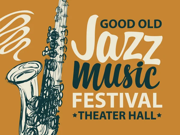 Векторный плакат баннера для фестиваля джазовой музыки — стоковое фото
