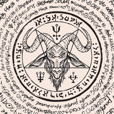 boynuzlu keçi ve pentagram başı