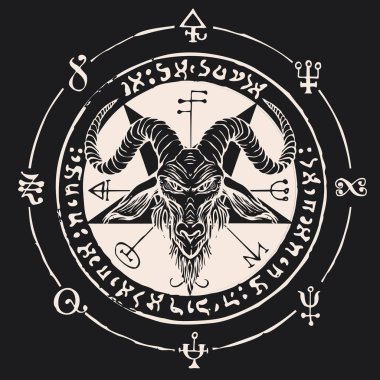boynuzlu keçi ve pentagram başı