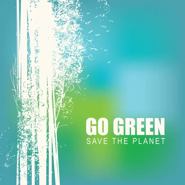 Go Green Eco affisch koncept. Rädda planeten — Stock vektor