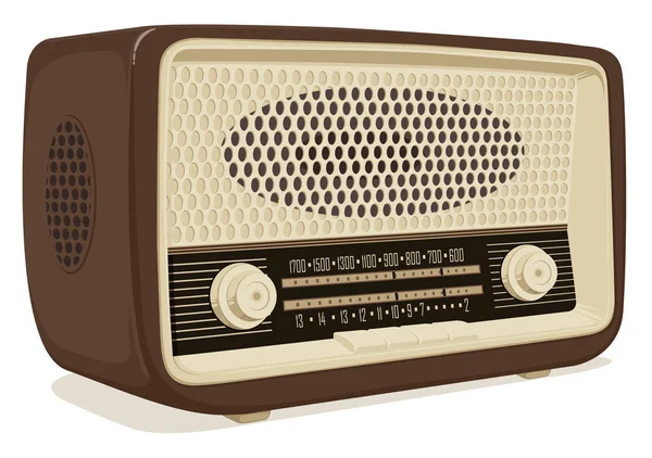 Ilustración vectorial de un viejo receptor de radio — Archivo Imágenes Vectoriales