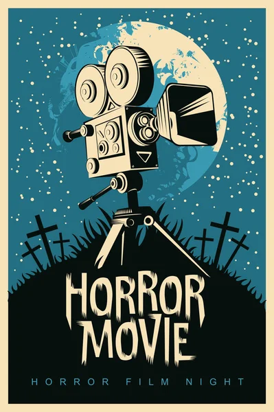 Affiche pour le festival du film d'horreur, cinéma effrayant — Image vectorielle
