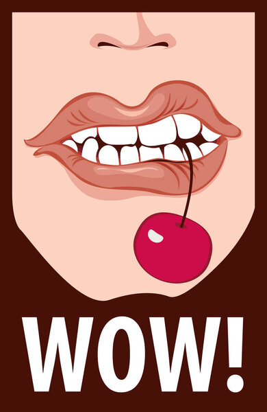 vector drawing of the human mouth screaming wow